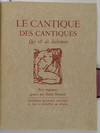 [BERNARD (Émile)] - Le Cantique des Cantiques. Qui