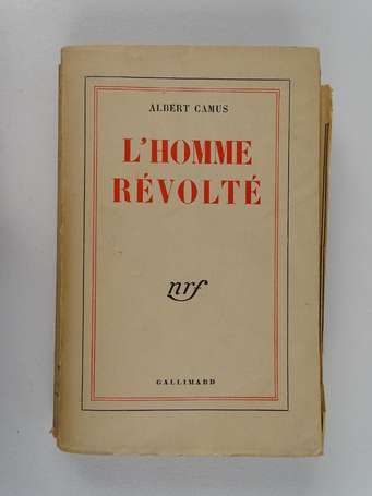 CAMUS (Albert) - L'homme révolté - Paris ; NRF 