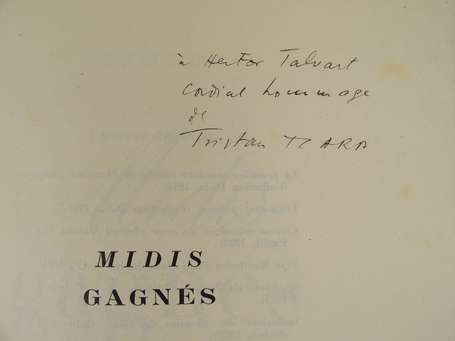 TZARA (Tristan) - Midis gagnés. Poèmes - Paris ; 