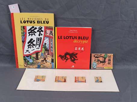 Trois ouvrages de Tintin : Le Lotus bleu' en 