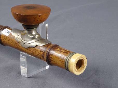 Ancienne pipe à opium 'de voyage' en bambou, 