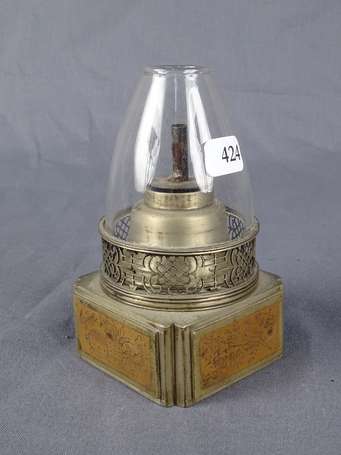 Ancienne petite lampe de fumeur d'opium en paktong