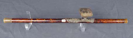 Ancienne pipe à opium en écaille de tortue et 