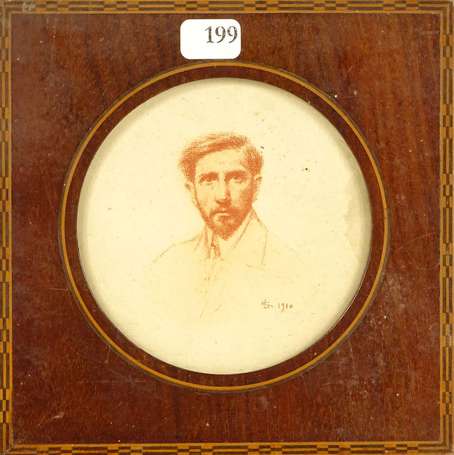 ECOLE début XXe - Portrait d'homme à la barbe. 