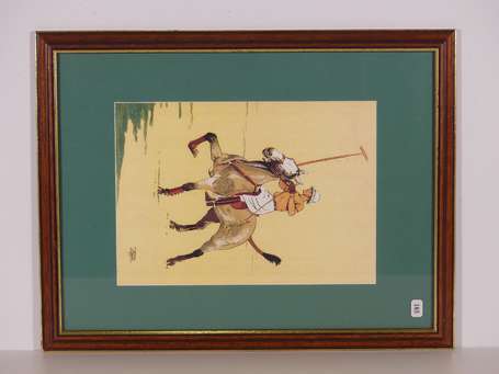 Le Rallic : joueur de polo à cheval. Illustration 