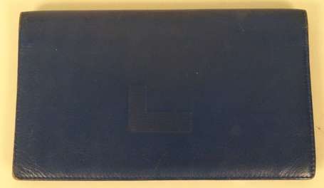 LANCEL - Portefeuille en cuir bleu roi siglé. Etat
