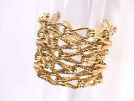 CHRISTIAN DIOR - Bracelet en métal doré à quatre 