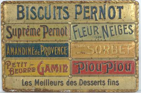 BISCUIT PERNOT : Tôle lithoraphiée énoncant une 