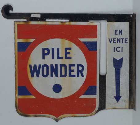 PILE WONDER : Plaque émaillée double-face à 