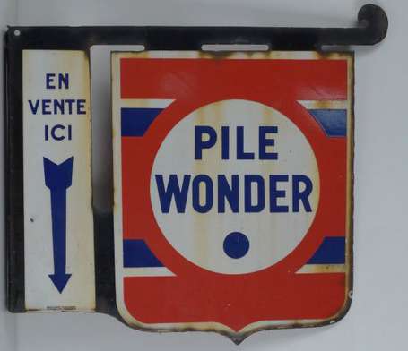 PILE WONDER : Plaque émaillée double-face à 