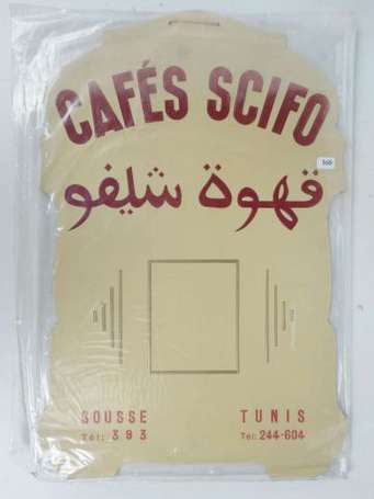 CAFES en Tunisie : 2 Panonceaux estampés : Cafés 