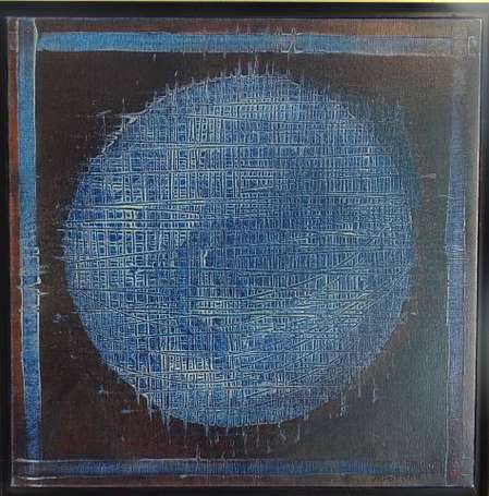 POTTIER J.P XXe - Composition au disque bleu. 