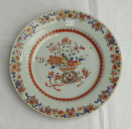 COMPAGNIE DES INDES - Assiette en porcelaine à 