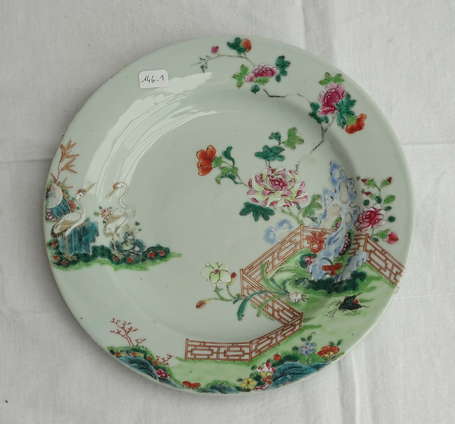 COMPAGNIE DES INDES - Assiette en porcelaine décor