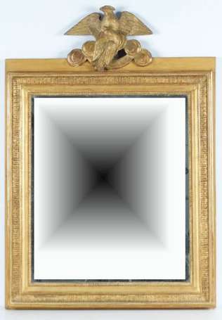 Miroir rectangle en bois doré à motifs de feuilles