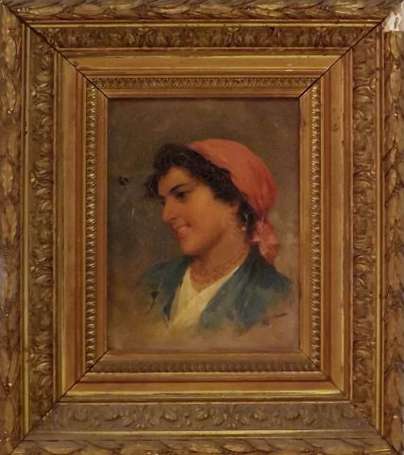 Forlenza Eduardo (1861-1964) Gitane. Huile sur 
