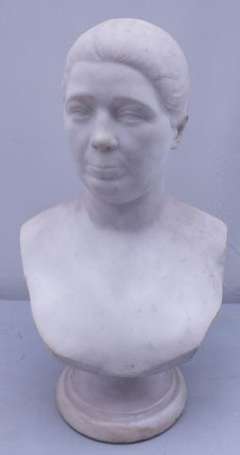 Bristol René (1888-1934) Tête de femme. Marbre, 