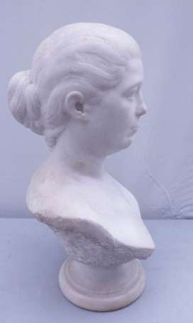 Bristol René (1888-1934) Tête de femme. Marbre, 