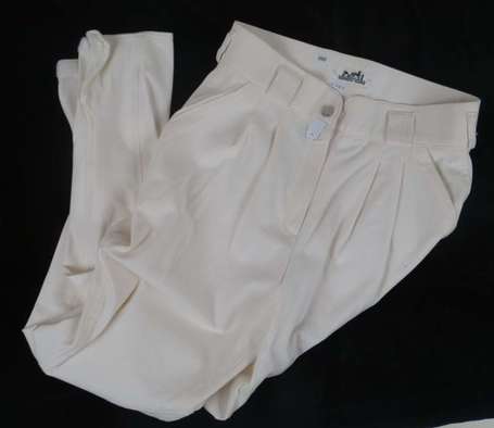 HERMES - Pantalon Jodhpur couleur blanc cassé en 