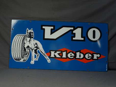 KLEBER V10 : Plaque émaillée double-face. 100 x 