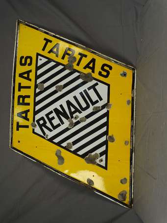 RENAULT « Tartas » : Plaque émaillée de forme 