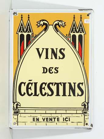 VIN DES CÉLESTINS : Plaque émaillée plate à 