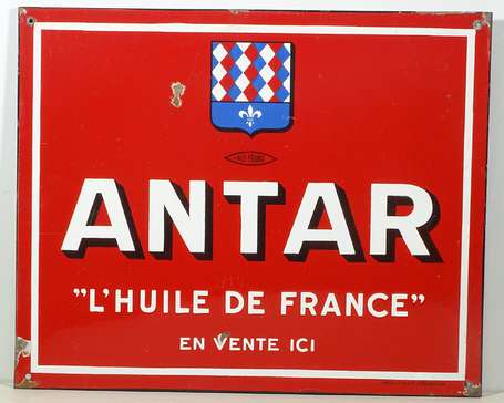 ANTAR « L'Huile de France » :  Plaque émaillée 