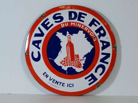 CAVE DE FRANCE « du Minervois » : Plaque émaillée 