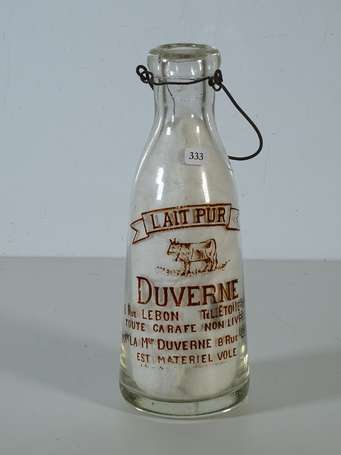 BOUTEILLES DE LAIT : DUVERNE 8 rue Lebon à Paris 