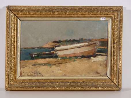 DELLEPIANE David (1866-1932) Barques bord de mer 