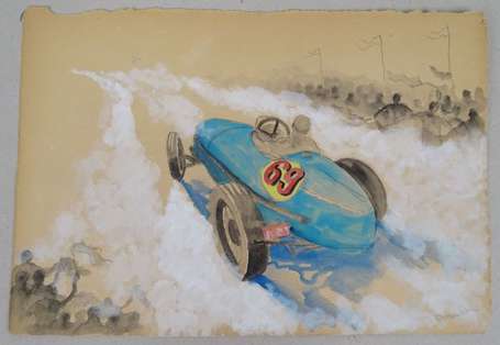 24H du Mans - Aquarelle par Delbasten - 