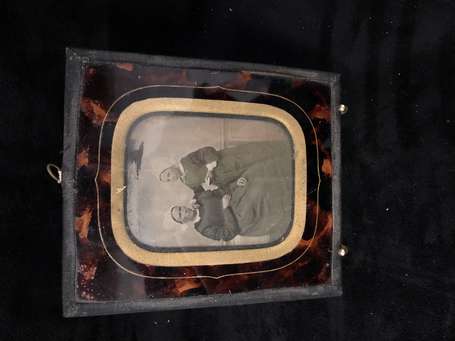 Ambrotype - Photo plaque de verre - Coiffe et 