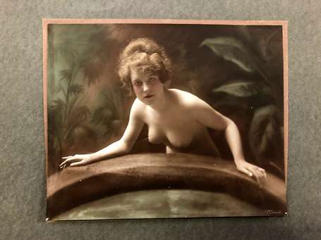 NU CURIOSA - Grande Photo circa 1910 - 