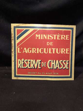 Réserve de chasse - Tôle lithographiée du 