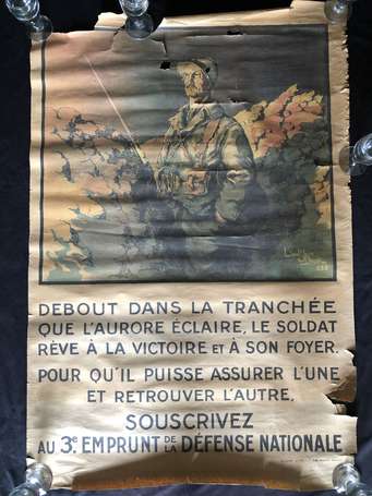 Militaria - affiche « Debout dans la tranchée... 