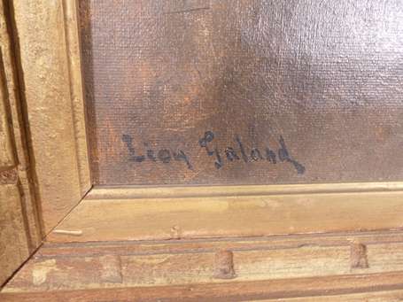 GALAND, Léon (1872-1960) - Matin, nu assis. Huile 