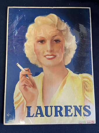 « Cigarettes LAURENS » - Panonceau publicitaire 