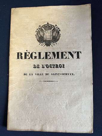 35 - Ile et Vilaine - Règlement de l'Octroi de la 