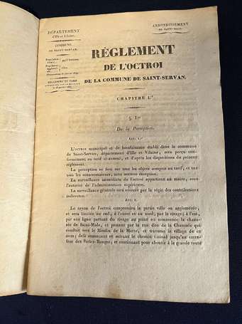 35 - Ile et Vilaine - Règlement de l'Octroi de la 