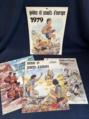 Scoutisme - 4 calendriers de scouts illustrés par 