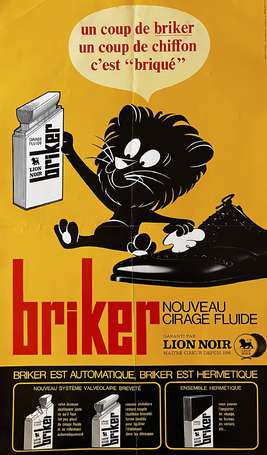 « Cirage LION NOIR » - Affiche illustrée 