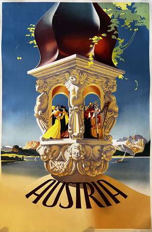 Autriche - « AUSTRIA » - Affiche entoilée, 