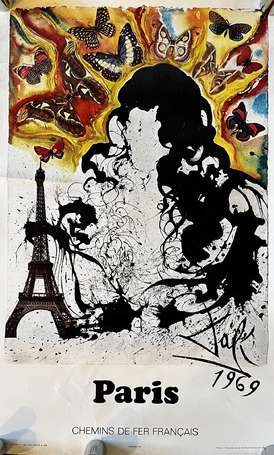 Salvador DALI - « Paris 1969 , chemins de fer 