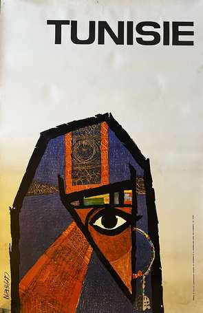 Tunisie-  Affiche illustrée par CLASEN 1966. 99 x 