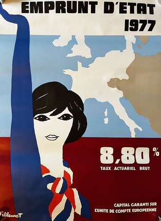 VILLEMOT - « Emprunt d'état 1977 » - Affiche 