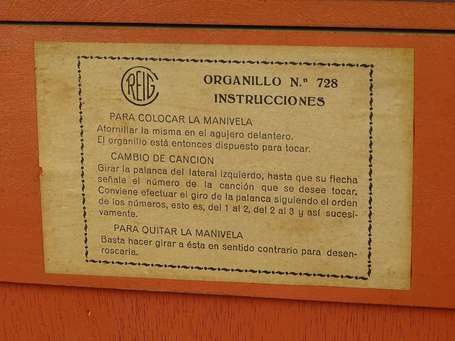 Orgue de la marque REIG (accident)