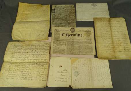 6 Manuscrits 17ème & 18ème + Journal 