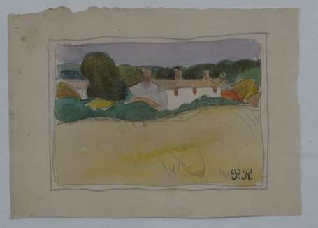 Roy Pierre 1881-1950 Etude paysage Crayon et 