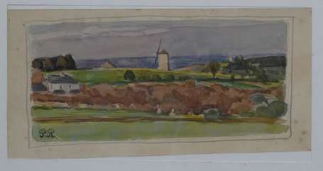 Roy Pierre 1881-1950 Etude paysage au moulin 