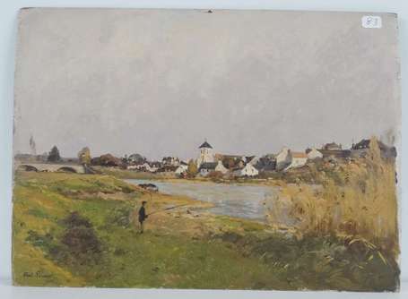 Lecomte Paul 1842-1920 Pêcheur village bord de 